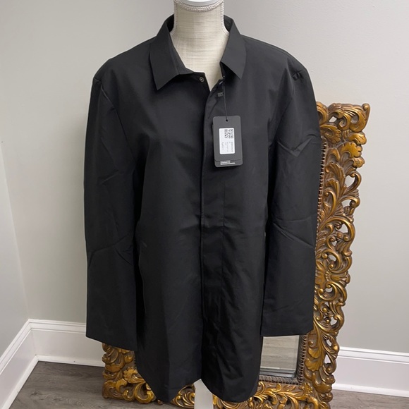 Pologize Black Trench Coat Men Size XL - Picture 1 of 10